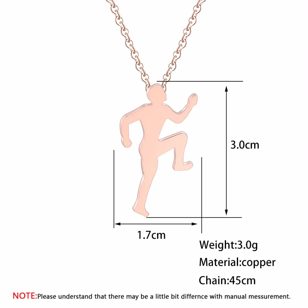 QIMING 2019 Handmade Sports Jewelry Women Men Necklace Golden Running Bike Rider Bicycle Pendant Unique Stainless Steel Necklace