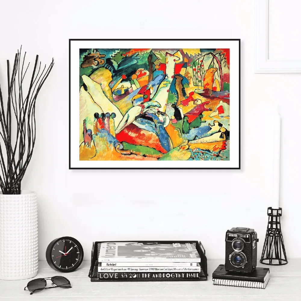 Kandinsky Abstract Figures Canvas Art  Painting Poster Wall Pictures For Room Home Decorative Bedroom Decor No Frame