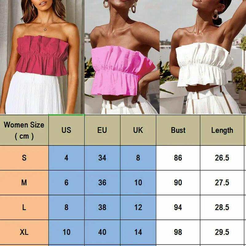 2019 New Fashion Women Summer Sleeveless Solid Color Sexy Fashion Hot Sell Confortable Crop Tank Tops Solid Ruffle Beach Tops