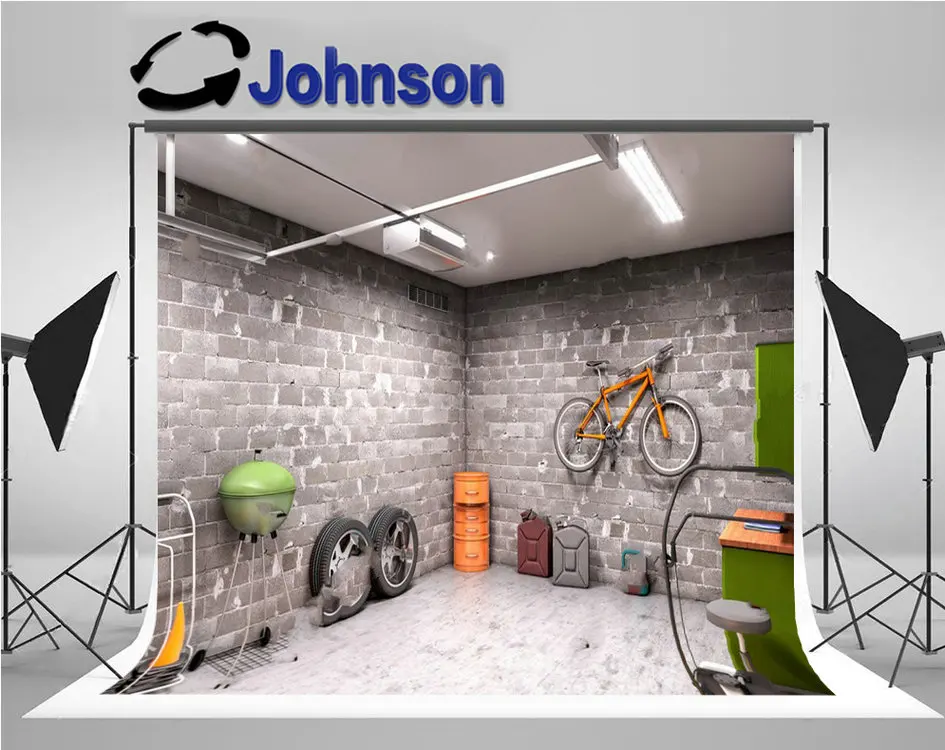 

garage Bicycle light room brick wall backdrop High quality Computer print party background