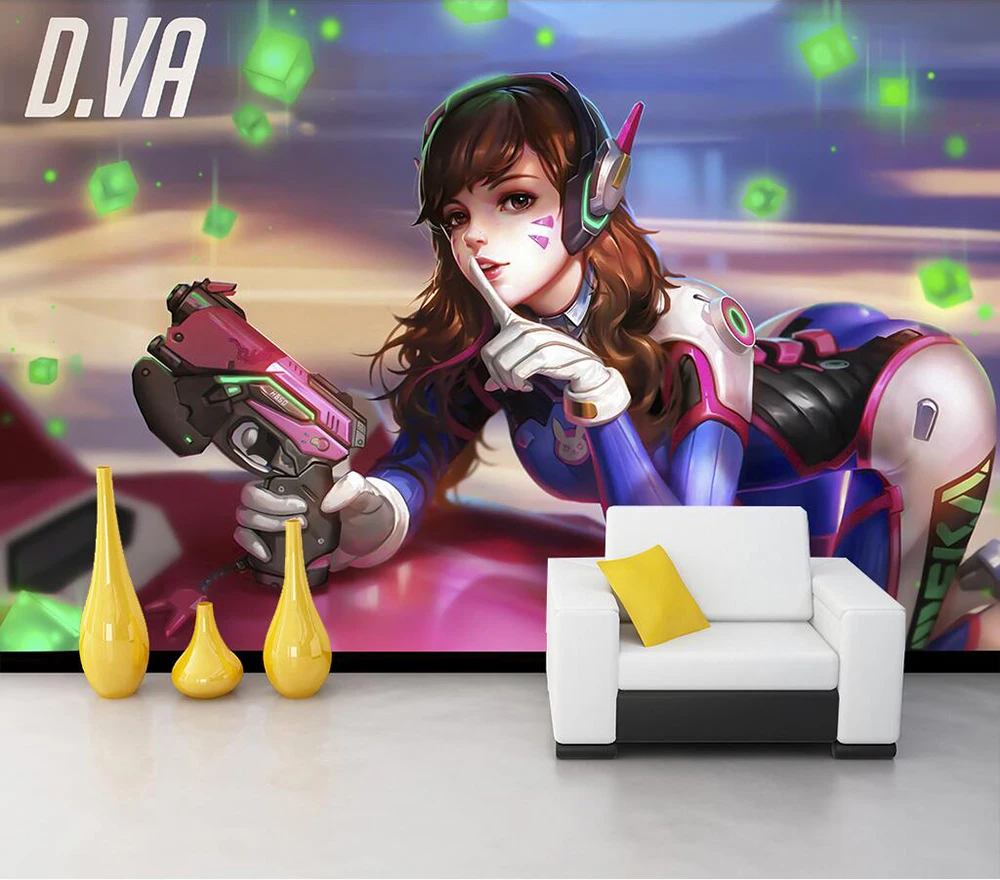 

Декоративные обои Overwatch D.VA, настенная живопись