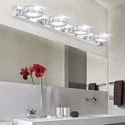 โมเดิร์น K9 คริสตัล LED ห้องน้ำแต่งหน้ากระจกสีขาว Sconces โคมไฟ 90-260 โวลต์สแตนเลสเหล็กตู้ Vanity Lighting