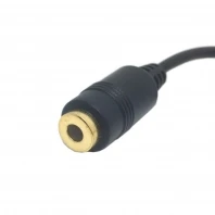 Cable de extensión de Audio estéreo macho a hembra, 90 grados, ángulo recto, 3,5mm, 3 polos, 10cm, negro