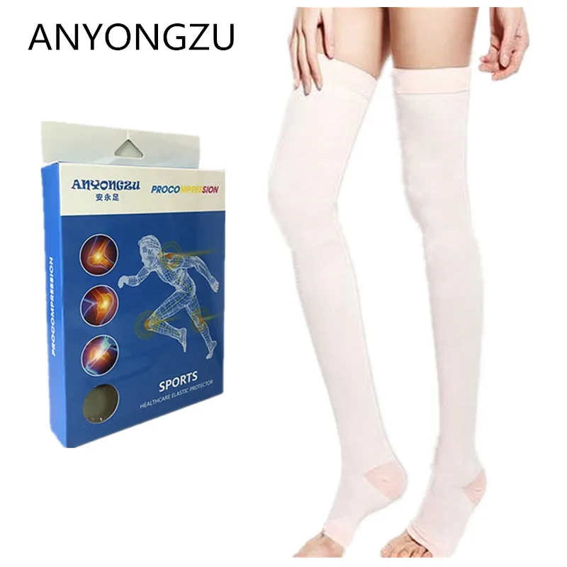 

AOO Open-toed High Elastic Medical Night Sleeping Stocking Comfortable Breathable Shaping Compression Knee-high Stocking