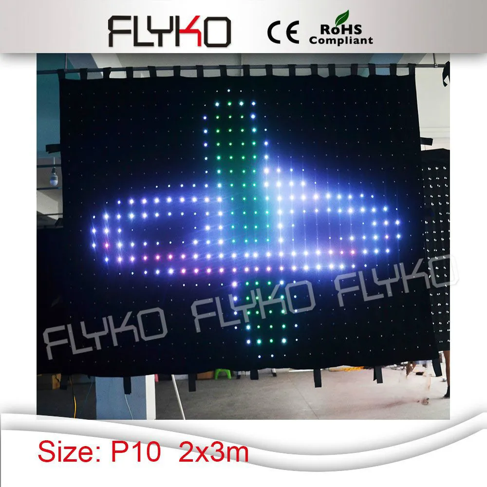 

P10cm, 2m*3m 600pce leds with controller and power box led video cloth