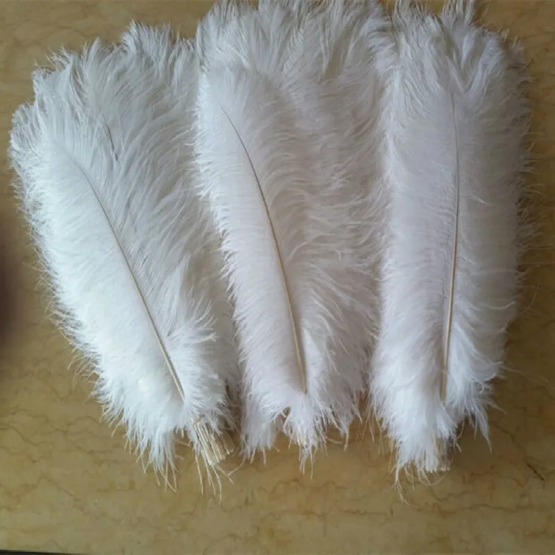 10 PCS natural white ostrich feather 45-50 cm / 18 to 20 inches ostrich plumage performance headwear clothing plumes decoration