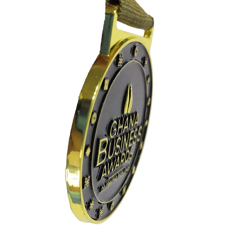 Gold Custom Award Medal, Soft Enamel, Zinc Alloy, Personalized Running Medal, 100 Pieces a Lot