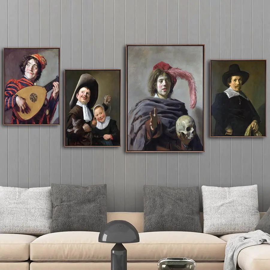 Home Decoration Print Canvas Art Wall Pictures Poster Paitings Netherlandish Frans Hals buffoon playing a lute