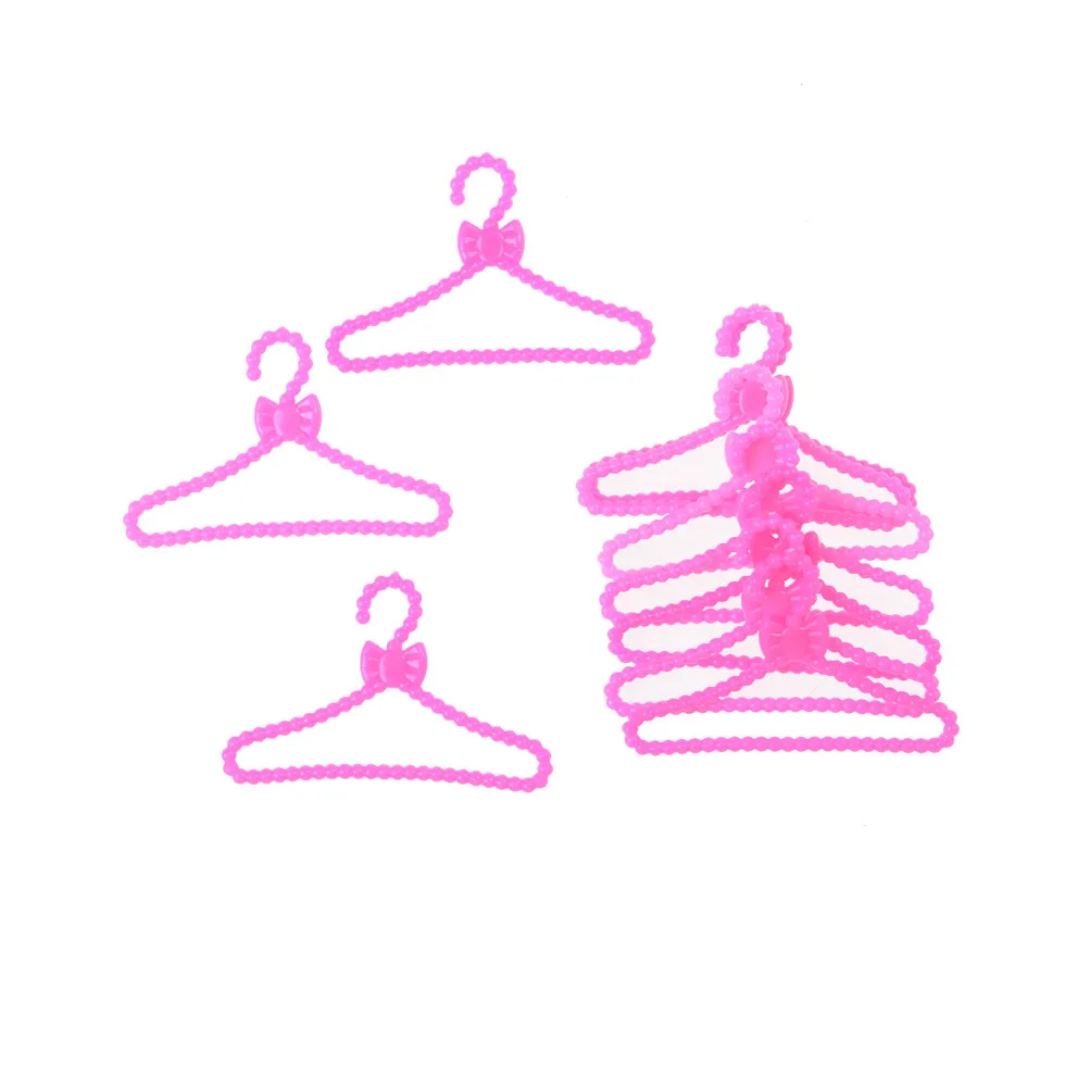 10pcs/lot Pink Cloth Hangers accessories for doll gift Baby Toys Girls GIFT doll Accessories Wholesale