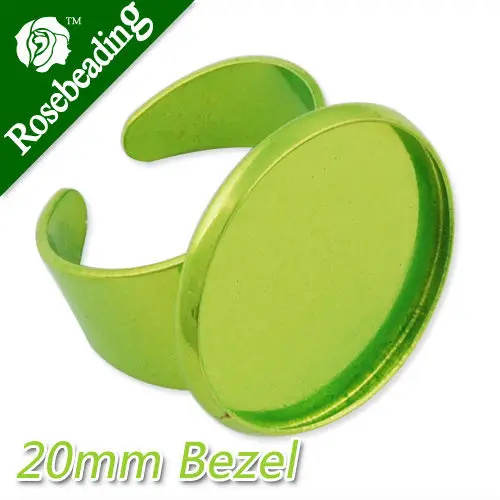 

20mm Apple Green Adjustable Ring Blanks Base With bezel,Electrophoresis,ring blanks,Sold 20PCS Per Pkg