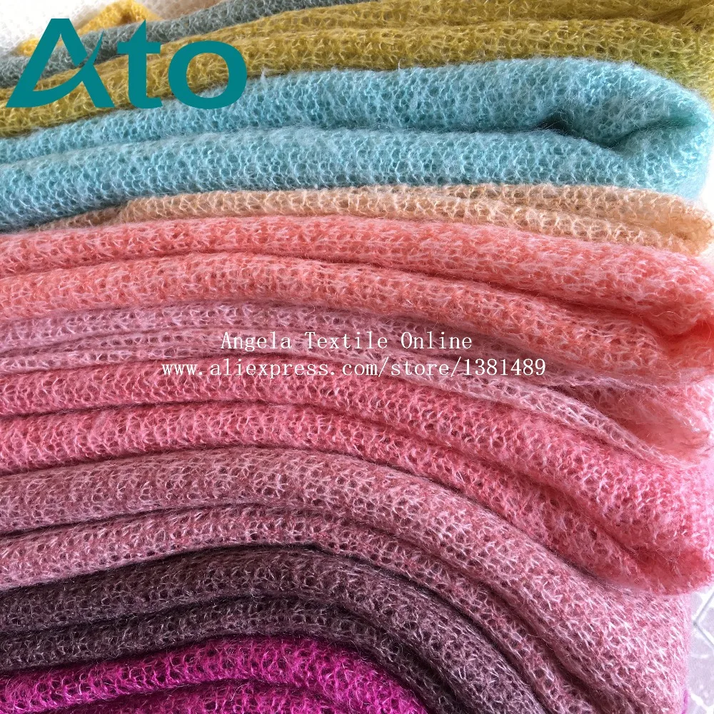 Knit Fabrics,Steretch Jacquard soft angora Fuzzy Fabrics, width 160 cm