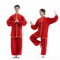 Unisex 15 Colormartial zestaw artystyczny mężczyzna kobiet z długim rękawem stanąć kołnierz ubrania jednolity garnitur kungfu wushu zestaw jedwabiu Tai Chi ubrania