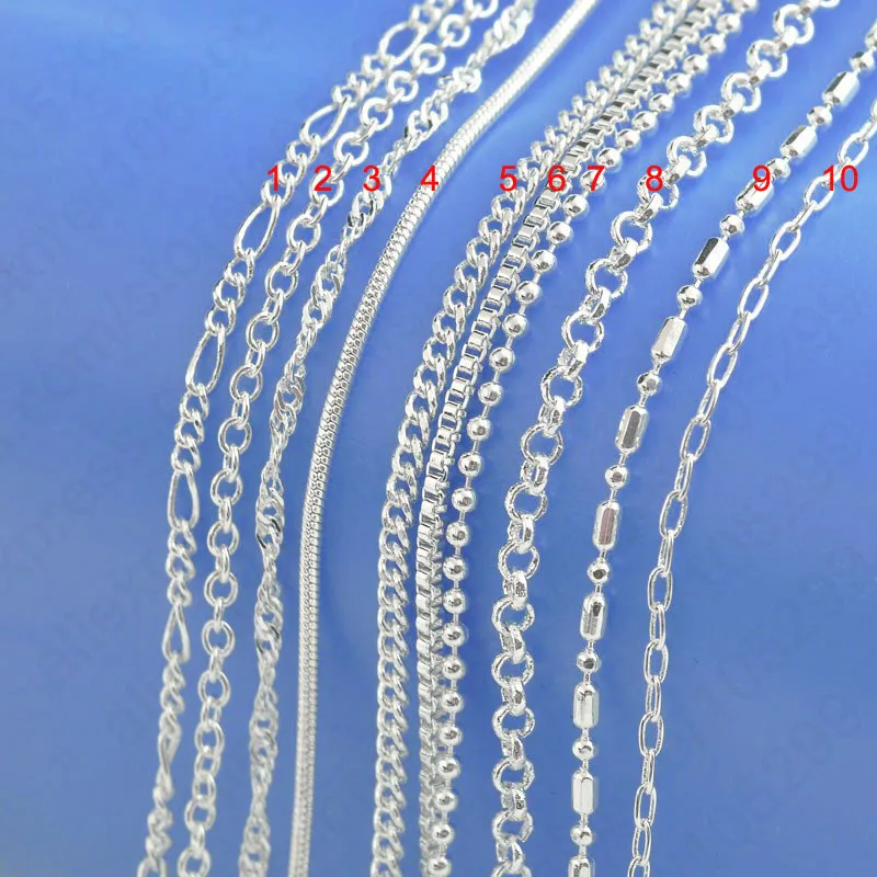 

Top Quality 1PC 22 Inches Fine Real Pure 925 Sterling Silver Jewelry Necklace Chains With Lobster Clasps