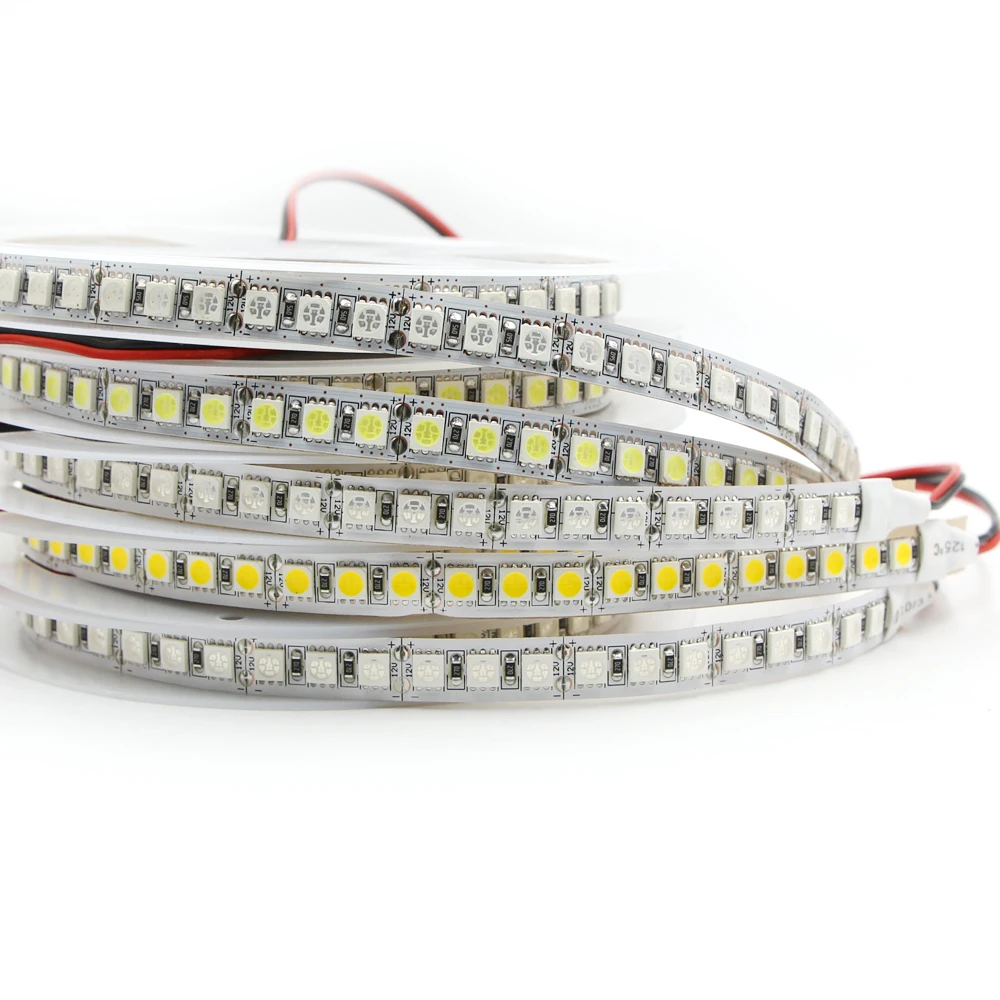 120led/m LED Strip Light tape 24V 12V 5050 5054 SMD White Warm White 1m 2m 3m 4m 5m waterproof For Ceiling Counter Cabinet Light