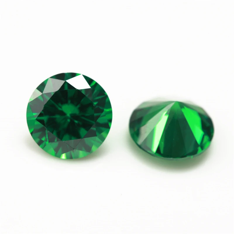 3.0~10mm 5A Round Cut CZ Stone Brilliant Light Green Cubic Zirconia  Synthetic Gems Zircon