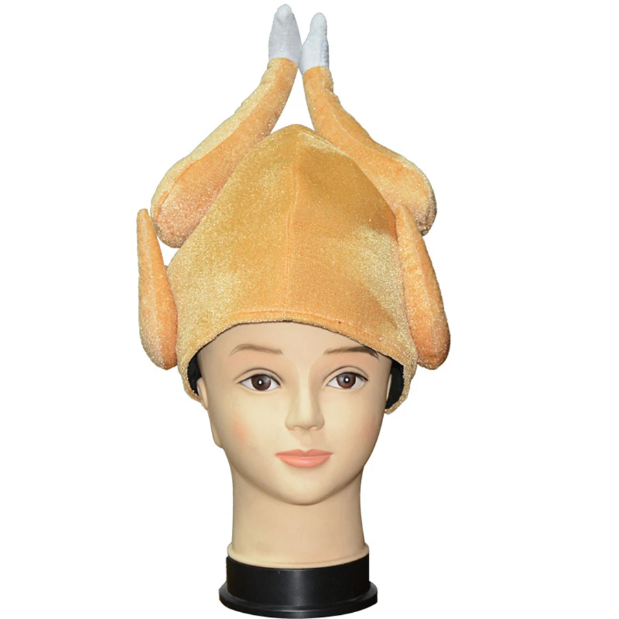 New Halloween ball  Funny Adults Hats Chicken Leg Cap Thanksgiving Turkey Hat Festival Party Decoration Funny Caps Wholesale