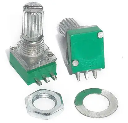 

RK097N 3Pin dual potentiometer B50K B10K with switch audio power amplifier sealing potentiometer Handle Length 15MM 5K 10K 20K