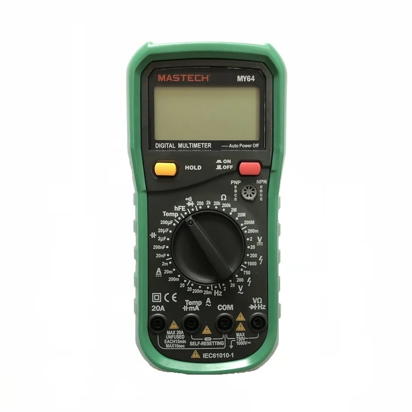 MASTECH MY64 Digital Multimeter AC/DC DMM Frequency Capacitance Temperature Meter Tester w/ hFE Test Ammeter Multimetro