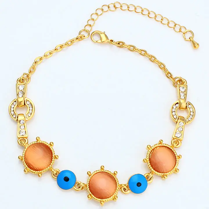 

New Blue Eye Bracelet/Anklet for Women Gold Color Evil Eye Foot Chain Charm Bangle JewelryArab/Egypt/Turkey/Iraq/Middle East