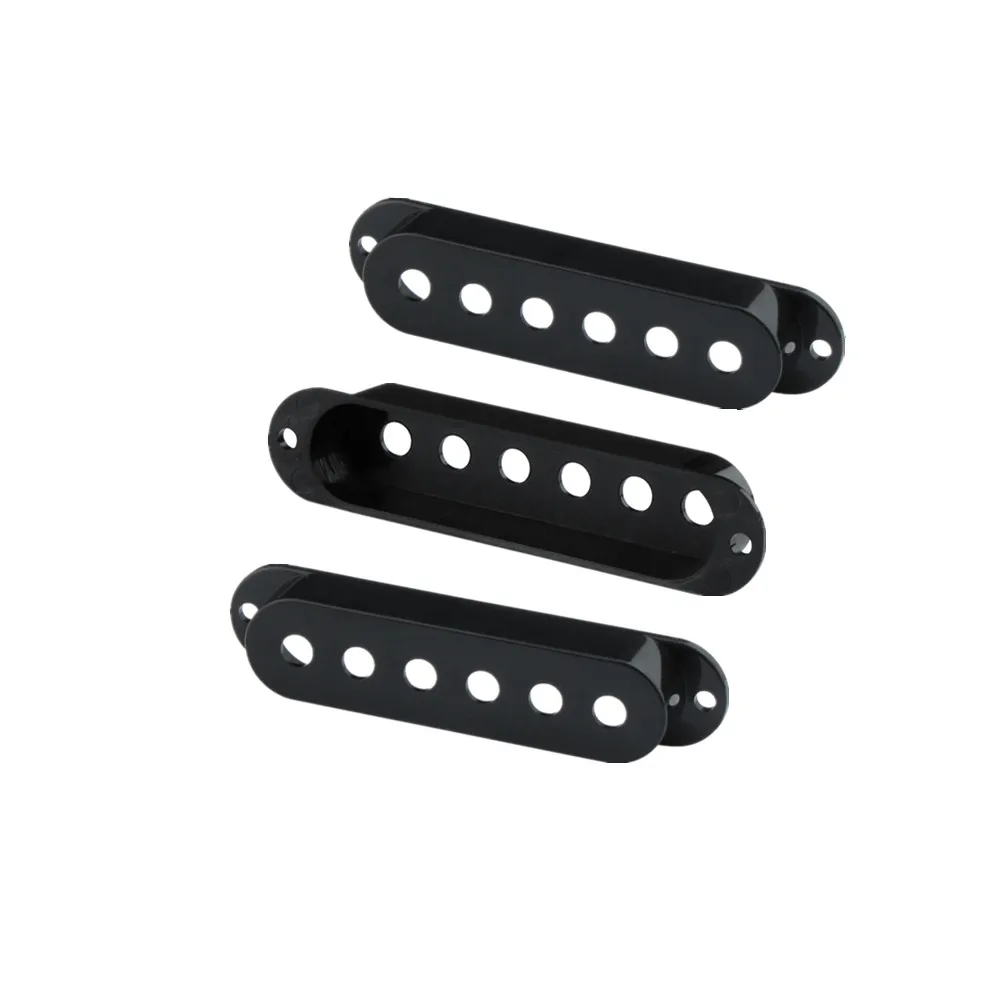 Cubiertas de pastilla de bobina única de guitarra negra, accesorios de piezas de guitarra ST, plástico de 52mm, nuevo, 3 piezas