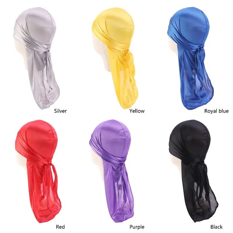 Kids Silky Durags Bandanas Turban Hat Outside Stitch Du-Rag Child Boys Silky DuRag Waves Cap Headband Headwear Hair Accessories