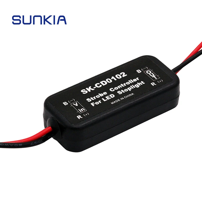 GS-100A kontroler stroboskopowy moduł migacza do samochodu LED światło stopu hamulca lampa 12-24V zabezpieczenie przed zwarciem CD0100/01/02