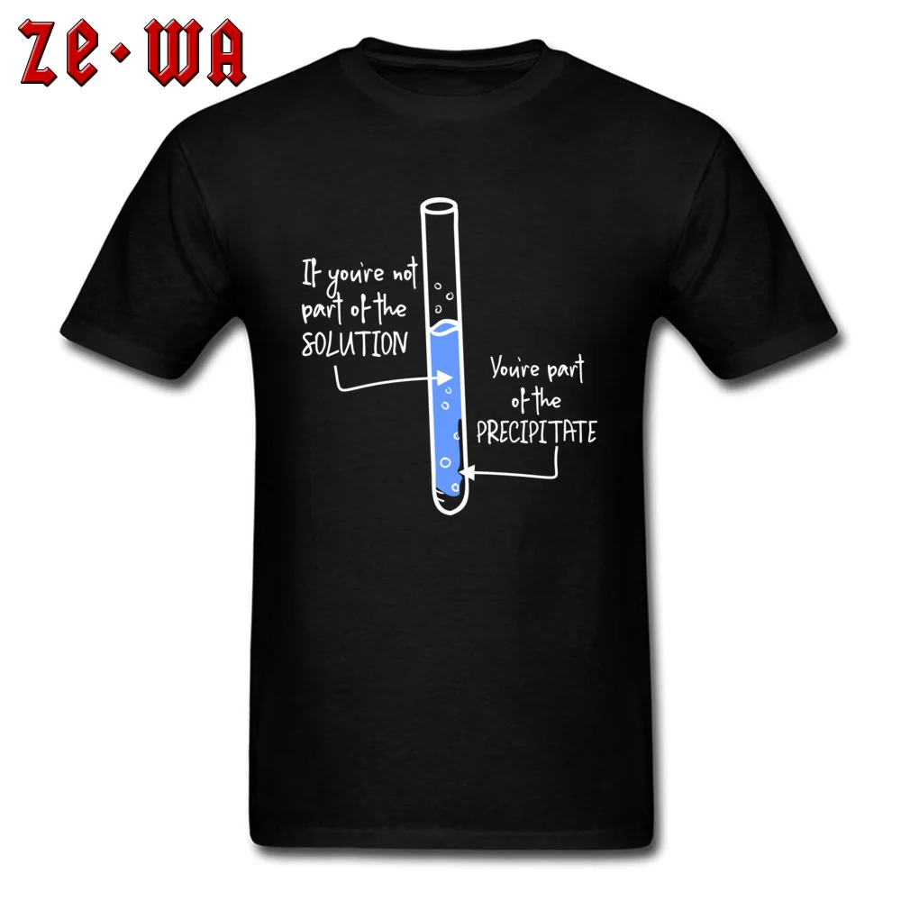 Solution Or Precipitate T Shirt Men Tshirt Chemistry Guys Tops Funny School Elements Tees Group Custom Grey Clothes Street Style