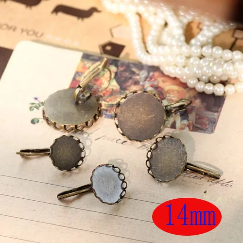 

Free shipping!!! 100pcs DIY jewelry-French Lever back earring base bronze color 14mm pad earring findings Lace style