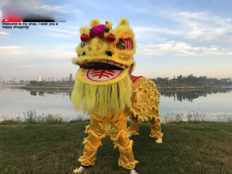 Costume de danse du Lion chinois, costume de cosplay traditionnel de fête scolaire, costumes de lion de taille adulte