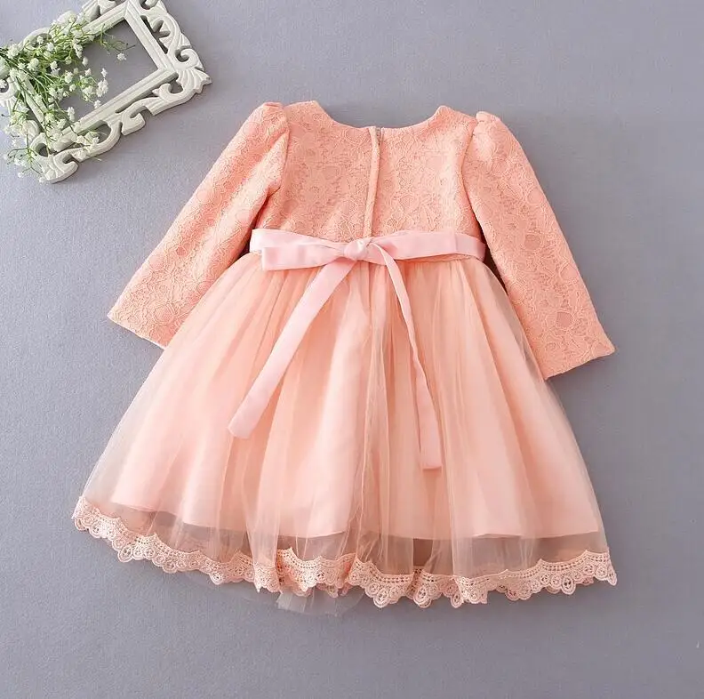 Winter Newborn Baby Girl Dress Wedding Baptism vestido bebe infant Dress Princess Bow 1- 2 year Birthday tutu dress girl Clothes