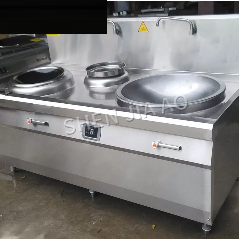 Electrodomésticos de cocina de inducción electromagnéticos, combinación de horno, doble freidora, 380V, 15KW/20KW