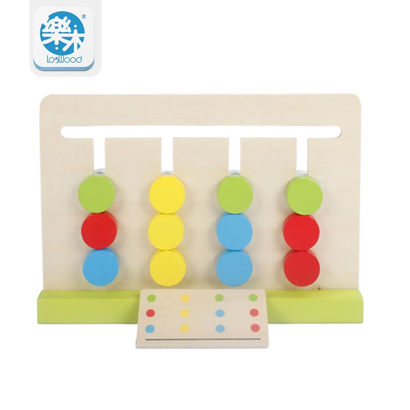 Montessori educação brinquedos de madeira quatro cores jogo cor correspondência cedo criança crianças educação aprendizagem brinquedos blocos de construção