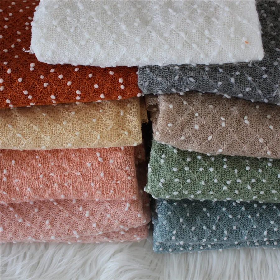 150*100cm Newborn Photography Backdrop Popcorn Fabric Baby Posing Dots Fabric Photography Blanket Newborn Photo Prop