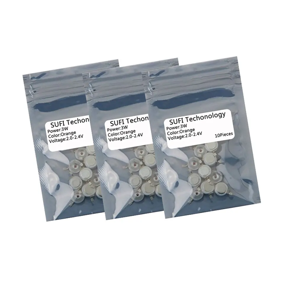 10Pcs High Power 3W LED Chip Warm Cool White Red Blue Yellow Full Spectrum Light Beads For Grow Light Spotlight Bulb Downlight