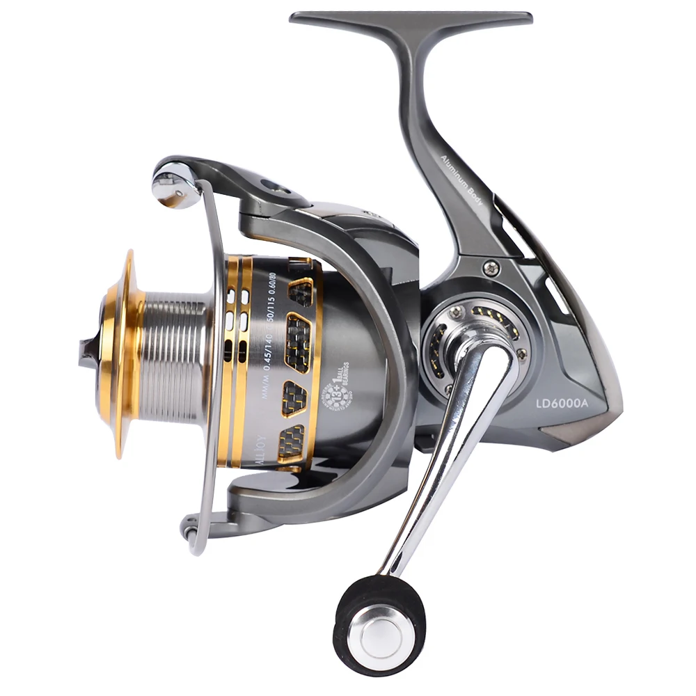 PROBEROS Aluminum alloy Fishing Reel 20KG Max Drag Sea Boat 1000-6000 Spinning Reel 14BB Stainless Steel Bearing Anti-Seawater