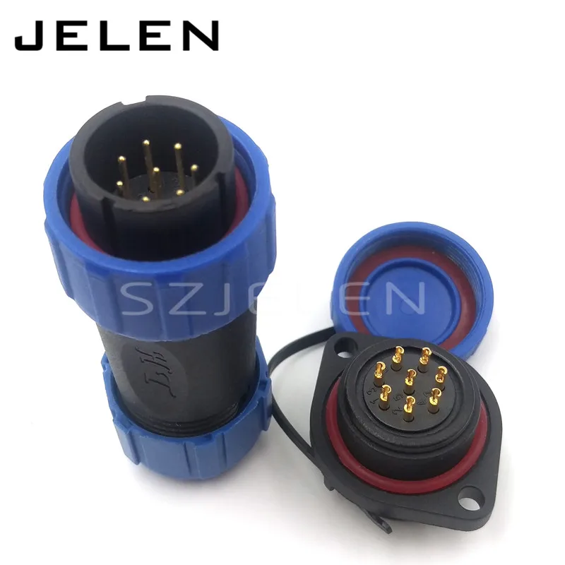 

SP21 8pin led lighting connector, high quality ip68 waterproof connector,Industrial power cable connector 8 pin plug socket