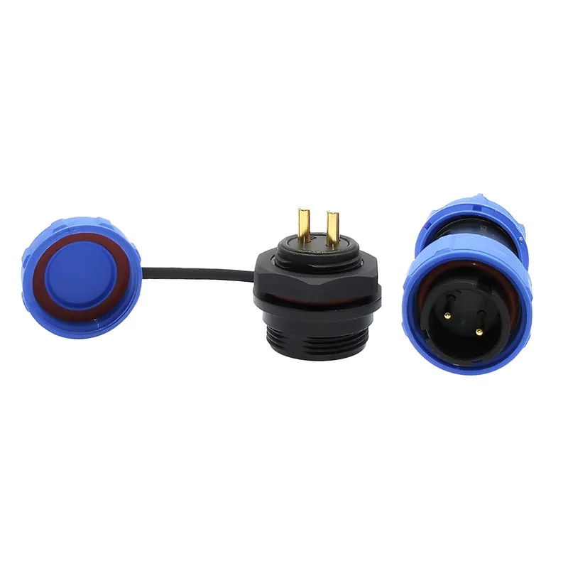 SP1710 SP1712 waterproof connector plug  ip68 2 pin  connectors sp17 3pin 4pin 5pin 7pin 9pin back nut