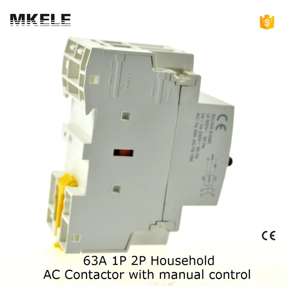 63A 2 Tiang Listrik Rumah Tangga AC Kontaktor 230 V 110 V 24 V Dengan Dioperasikan Secara Manual Contator 2NO 2NC 1NO1NC