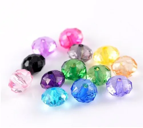 

Acrylic Spacer Beads Rondelle Mixed Color Faceted 10x7mm,400PCs