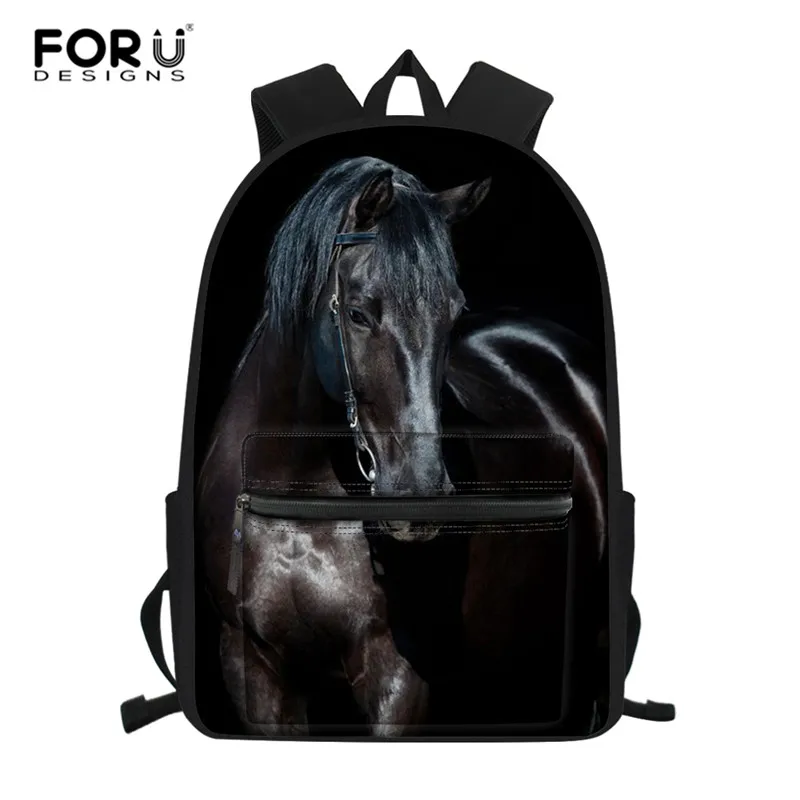 New Fashion Cool Black Horse School Bag Set For Teen Boys Girls Cute Student Kid Schoolbag Primary Children Bookbag Mochila Gift