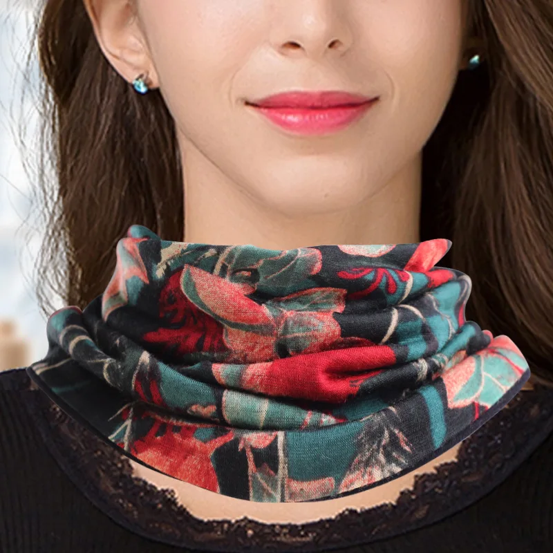 Warm Double Skin 100% Wool Scarf, Small Scarf, Scarf, High Necked Collar, Female Collar.