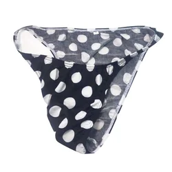 Sexy men's underwear String Bikini Narrow Waist Black white Dots Polyester Breathable penis jockstrap underwear men