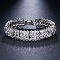 Emmaya Brand Trendy Charm AAA Cubic Zircon White Gold Color Crystal Bracelets For Women Elegance Jewelry Wedding Party Gift