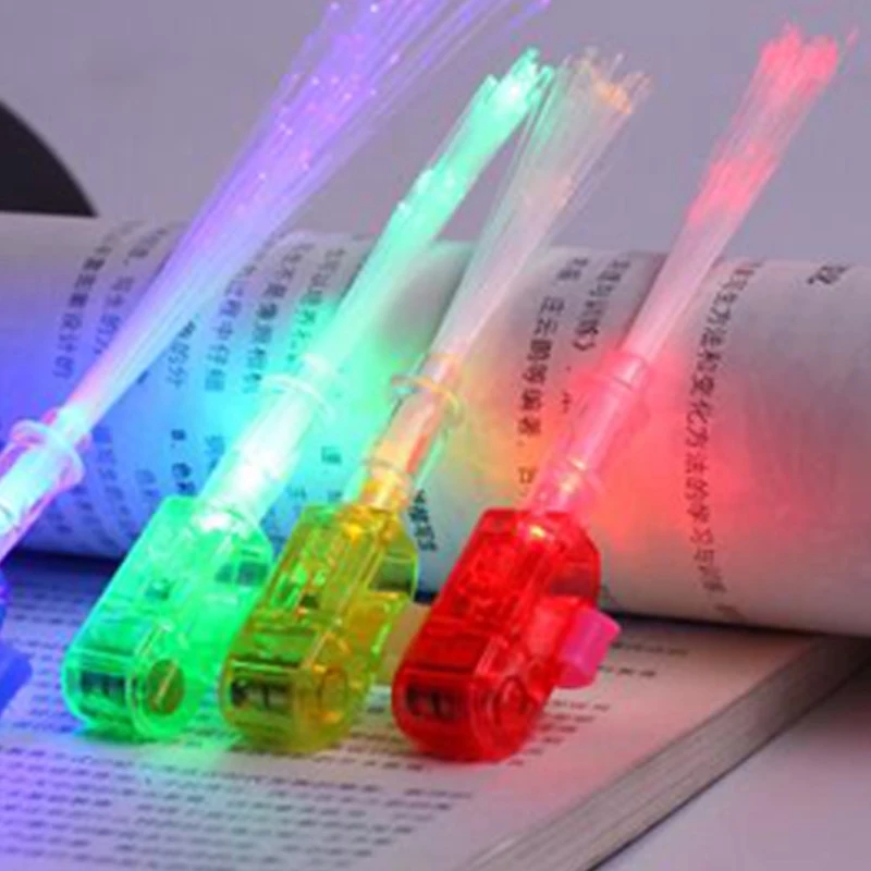 Fiber optic Finger Light Colorful LED Light-up Rings Glow Ring Party Gadgets Kids Intelligent Toy for Brain Development decor