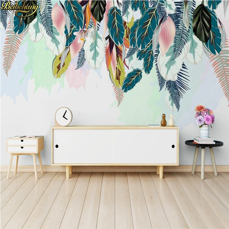 beibehang custom Northern Europe Green leaf 3d Wallpaper for Walls Home Improvement Wallpapers landscape painting 3d Wall Papers