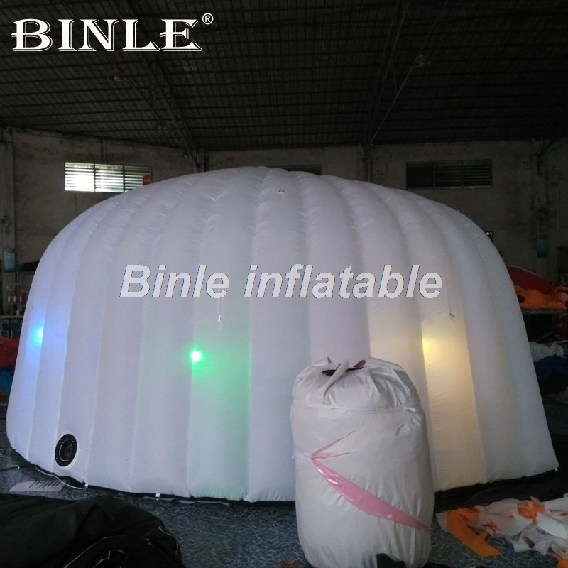 5m large igloo LED inflatable photo booth enclosure with D-rings haning things portable dome tent DJ studio for wedding party