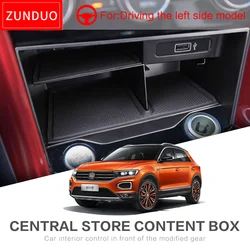 ZUNDUO Car Central Storage Box For T-ROC 2017 2018 2019 TROC T ROC Storage Console Tidying Container Organizers Auto Tray