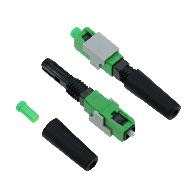 100PCS FTTH SC APC FTTH pre-bur fiber optic quick connector SC APC FTTH Fiber Optic Fast Connector SC Connector Free shipping