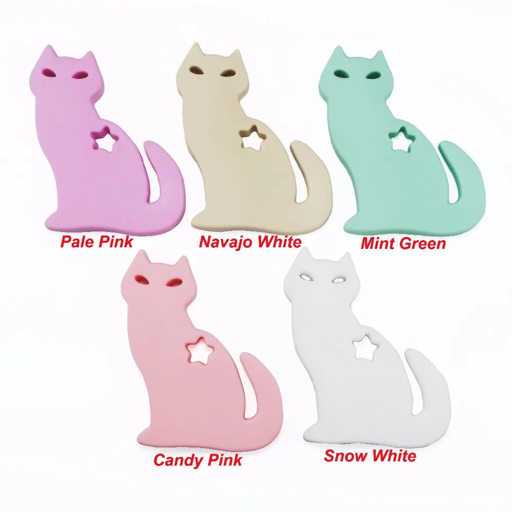 For DIY Charm Handmade Crafts  SUTOYUEN 2pc BPA Free Silicone Cat Teether Diy Necklace Pendants Baby Pacifier Dummy Teetheing