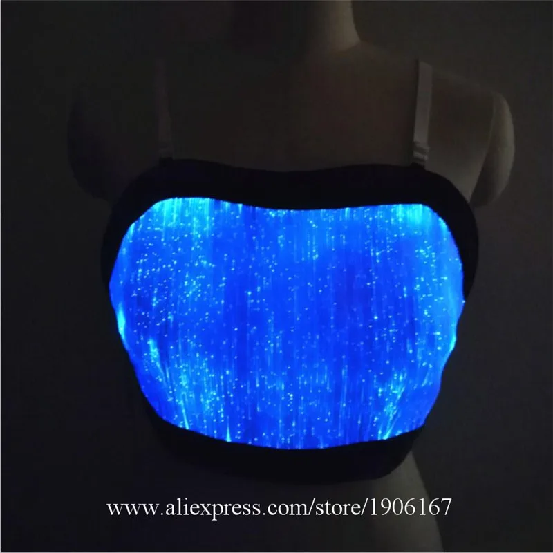 Led Colorful Luminous Fiber Optic Tube Top Led Lighting Masquerade Stage Performance Dance Wears Led Light Party Evening Dress